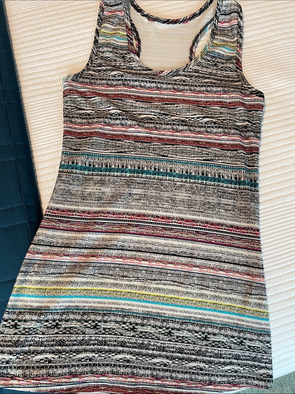 Striped Soft Striped Multicolor Racerback Tank size XS